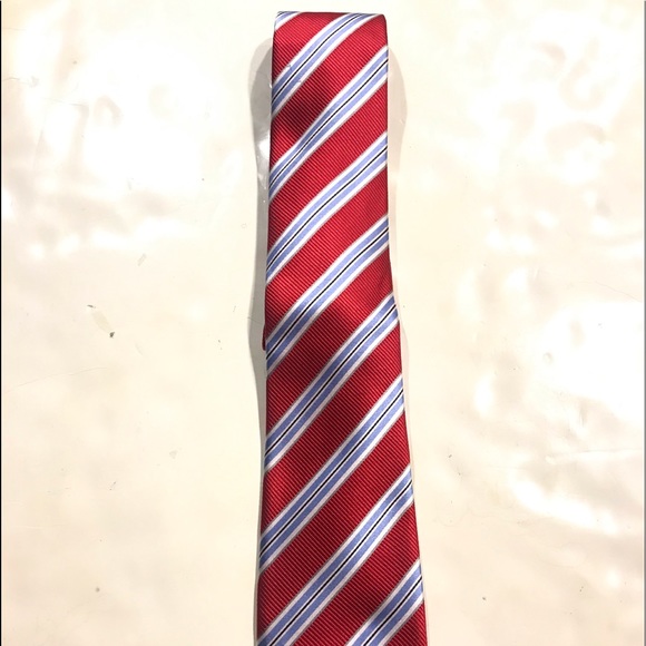 Countess Mara Red Blue Striped Tie - Picture 3 of 7